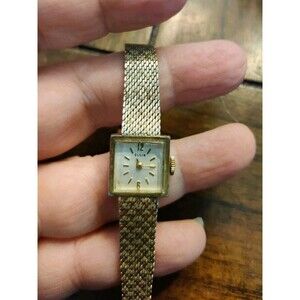Vtg ELGIN WATCH 10K RGP ROLLED GOLD PLATING Bezel Ladies As Is Not Working 7"